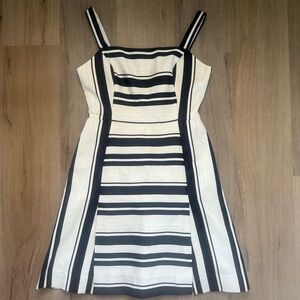 Eliza J Navy and Ivory Stripes Nautical Coastal Lace Women’s Sheath Dress